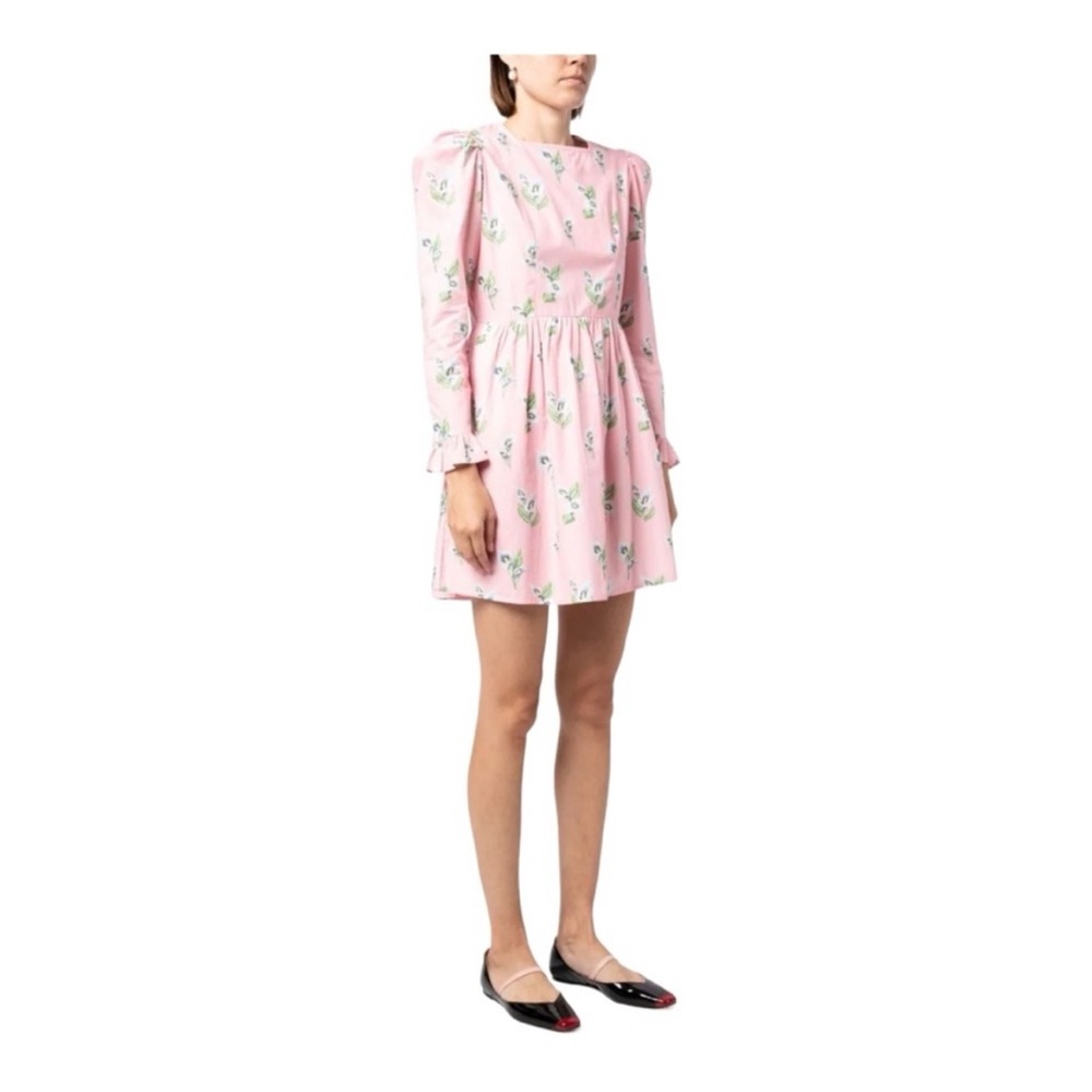Batsheva Square neck midi prairie dress calla lily